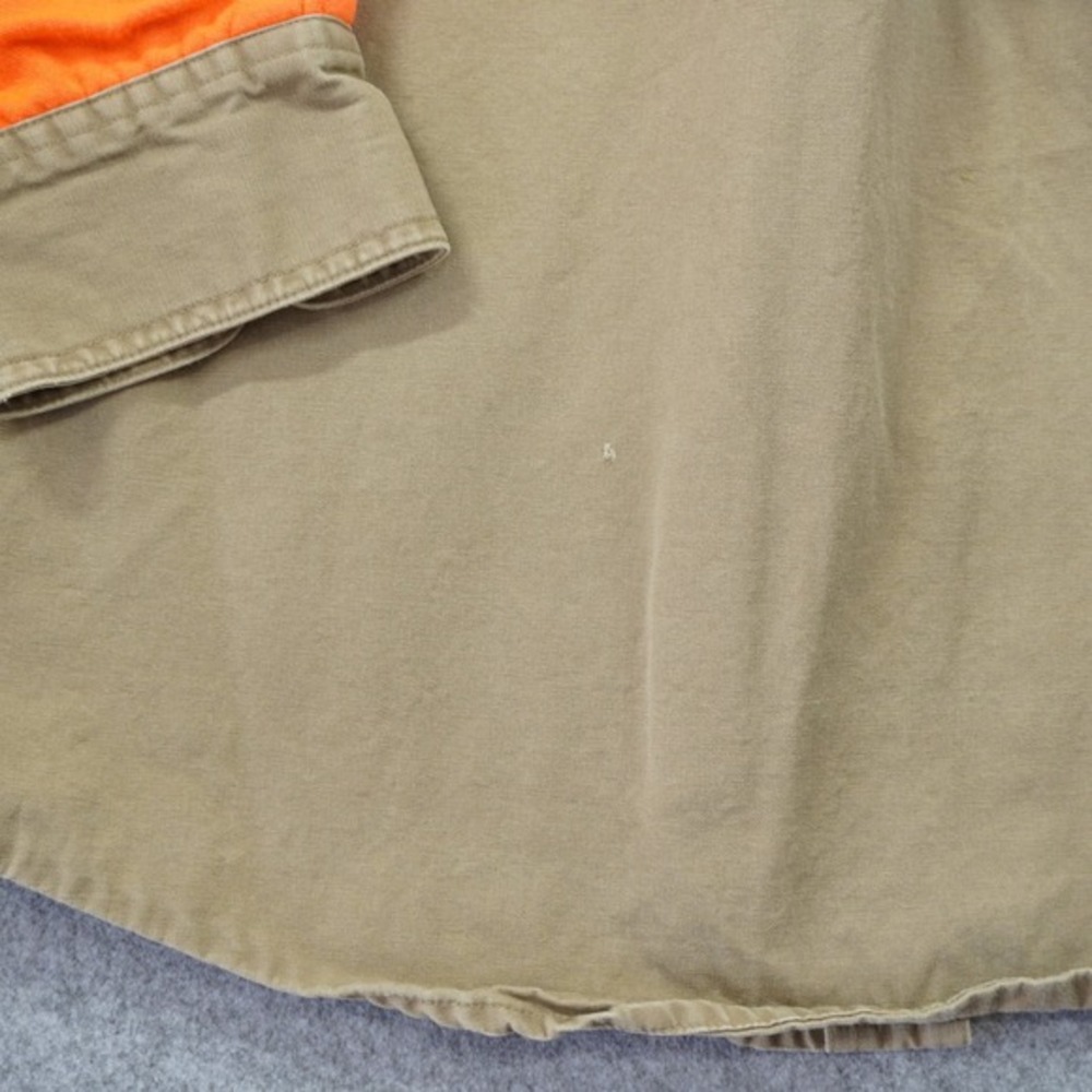 Cabelas Mens XL Tall Shooting Shirt Blaze Orange Khaki Canvas Hunting Upland - Picture 9 of 9